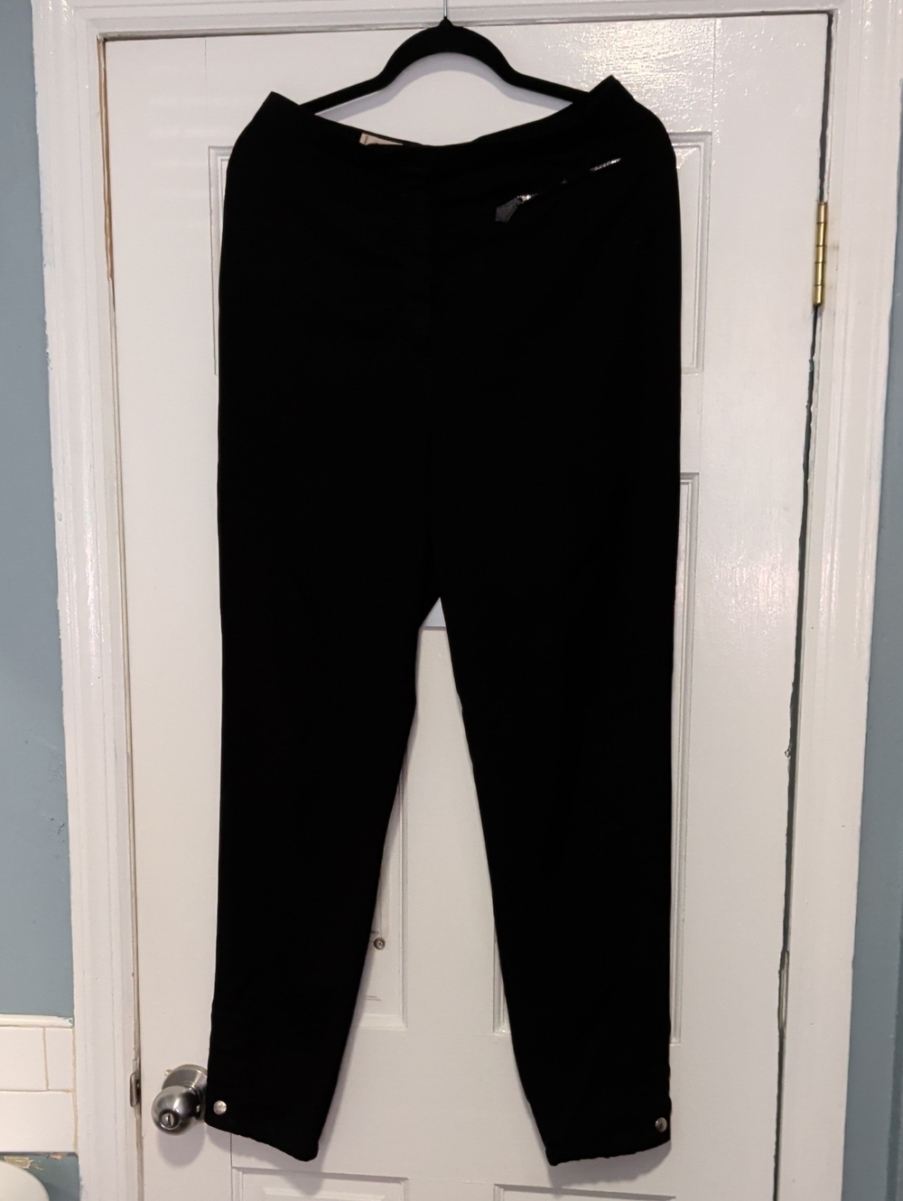 Authentic Hermes Women's Black Dress Pants With Snaps On Ankles